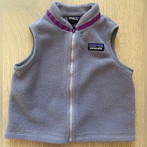 Patagonia Light Purple Fleece Vest with Magenta Trim
